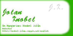 jolan knobel business card